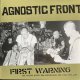 Agnostic Front ‎– First Warning LP