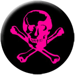Skull/ Crossbones pink - Click Image to Close