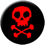 Skull/ Crossbones red - Click Image to Close