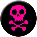 Skull/ Crossbones pink - zum Schließen ins Bild klicken