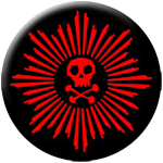 Skull mit Strahlen rot - Click Image to Close
