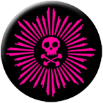 Skull mit Strahlen pink - zum Schließen ins Bild klicken