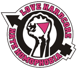 Love Hardcore Hate Homophobia (Pin) - zum Schließen ins Bild klicken