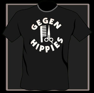 T - Shirt "Gegen Hippies" - zum Schließen ins Bild klicken