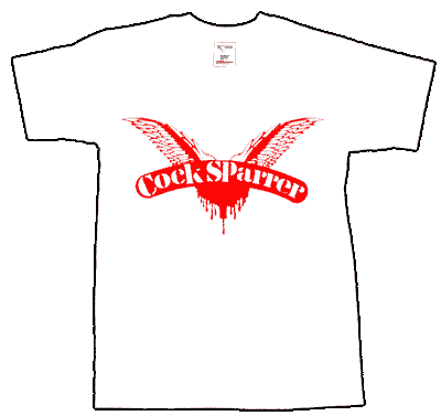 Cock Sparrer/ Logo weiss T-Shirt - Click Image to Close