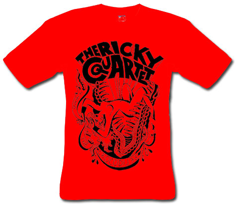 Ricky C Quartet, The/ Feed The Crocodiles (red) T-Shirt - Click Image to Close