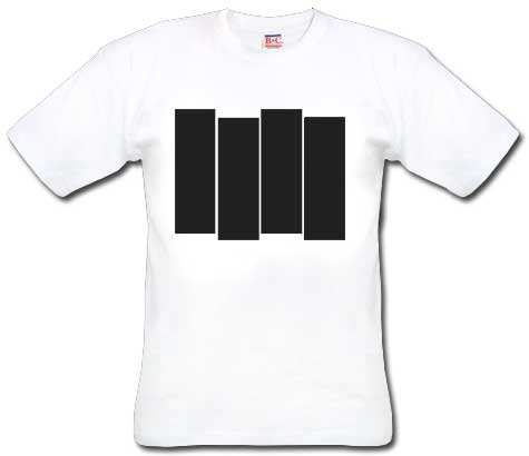 Black Flag/ Bars (white) T-Shirt - Click Image to Close