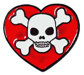 Buckle Skull X-Bones Red - Click Image to Close