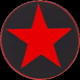 Stern Rund Rot / Schwarz - zum Schließen ins Bild klicken